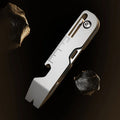 Multifunctional titanium alloy gadget: keychain folding knife, mini bottle opener, small crowbar, outdoor EDC tool