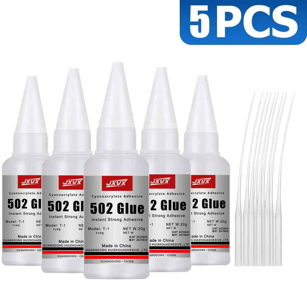 20g (0.7oz),502 Super Glue Instant Quick-drying Cyanoacrylate Adhesive Leather Rubber Wood Metal Strong Bond Liquid Glue Tool,Stationery Store Gel 502 Instant Strong Glue,With precision distributor,1-5pcs.