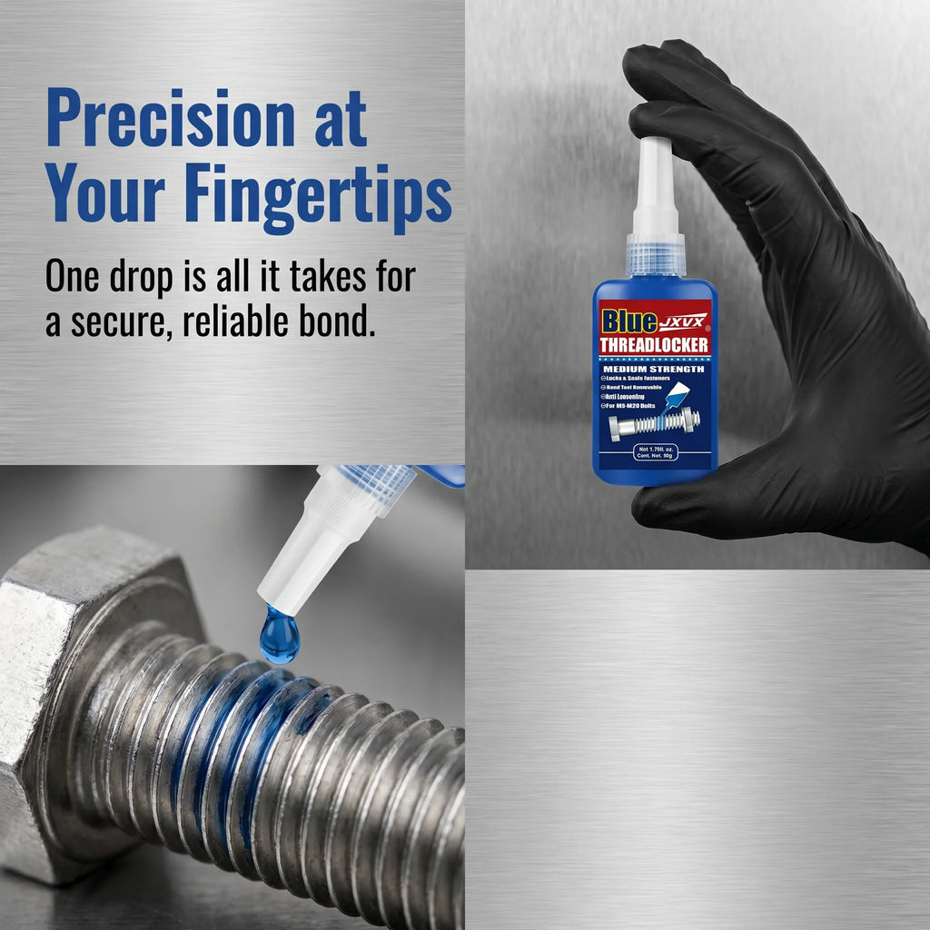 Blue Threadlocker, Medium Strength Threadlocker, Blue Anaerobic Adhesive for Fixing Screws and Nuts, Anti-Loosening, Anti-Corrosion, Oil Resistant, Anti-Loosening/Anti-Corrosion