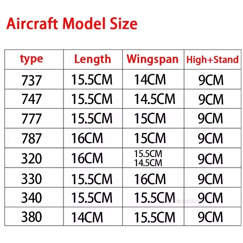 16cm Diecast Plane Model B787 Series Metal 1/400 Scale Airplane Toy Replica Miniature Aviation Collectible Aircraft For Display