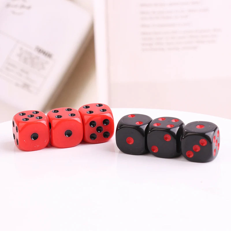 10Pcs High Quality 16mm Red Black Six Sided Spot D6 Playing Games Dice Set Opaque Dice For Bar Pub Club Party Board Game