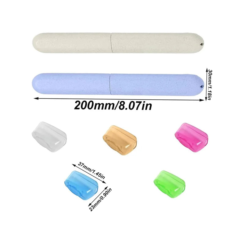 Toothbrush Case Set Portable Toothbrush Head Covers Toothbrush Protective Case Kit for Travel Outdoor Camping Hiking Vacation