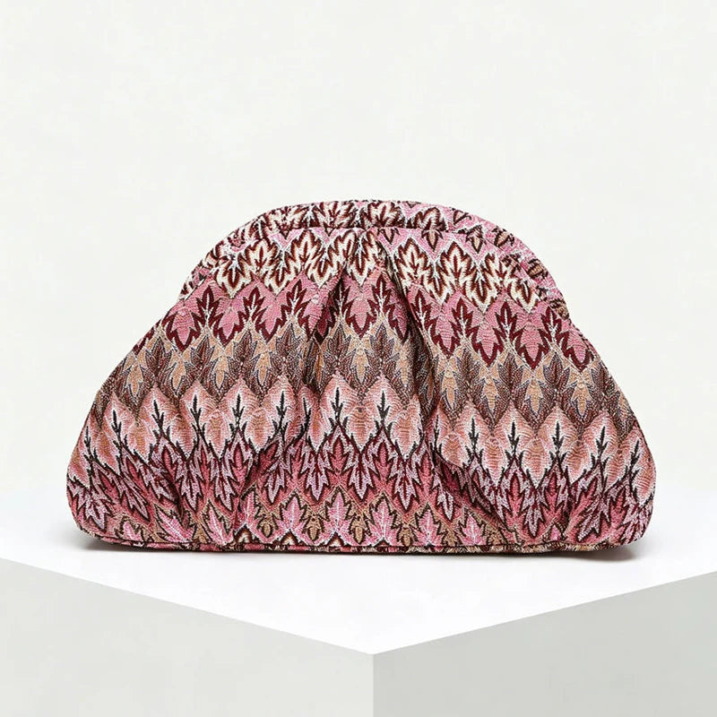 Retro Woven Pleated Cloud Clutch,retro New Bohemian Color-blocked Vacations Clutch Wallet,luxury Women's Evenings Wedding Clutch