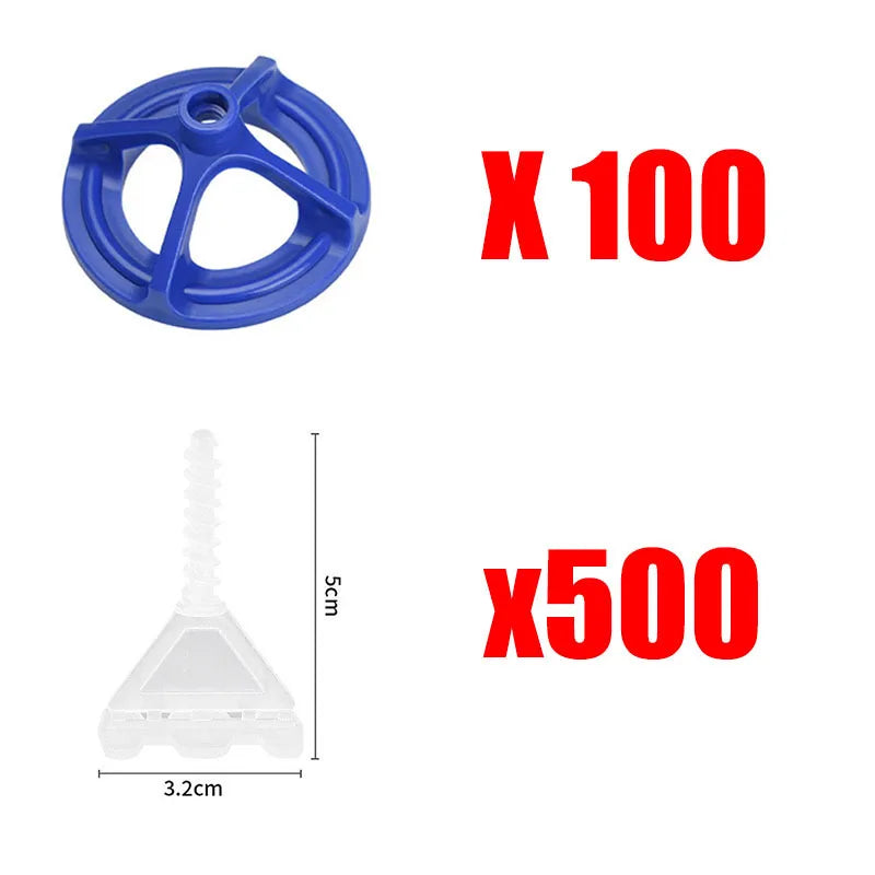 50-600pcs Spiral Ceramic Tile Leveling System Tile Leveler Spacer Baseplates for Tile Laying Wall Floor Fixing Construction Tool