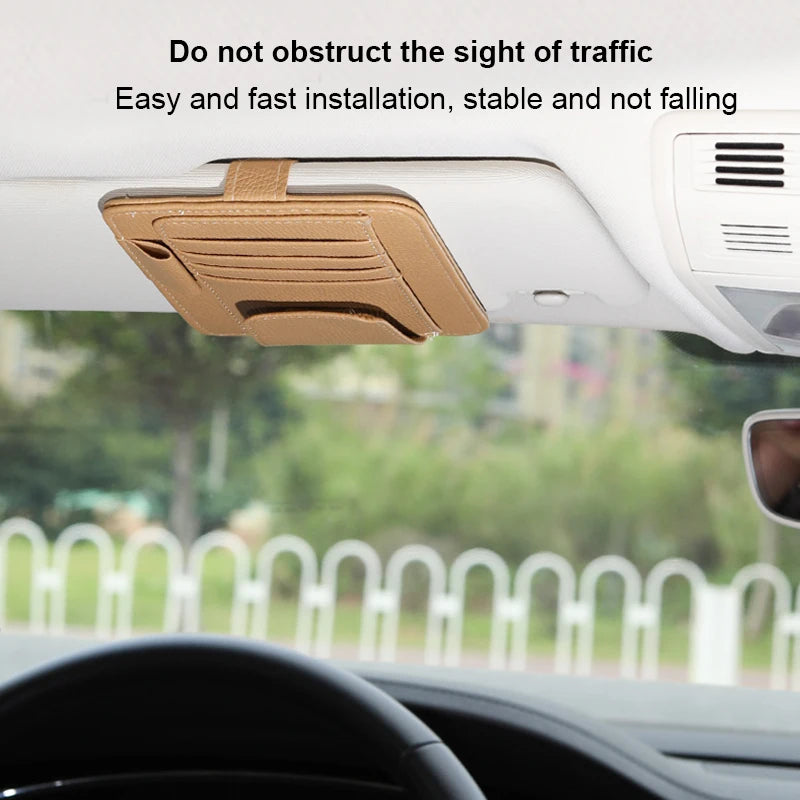 Car Sun Visor Storage Bag Car Glasses Clip Car Interior Supplies 12.5*15CM Car Business Card Holder Bill Holder