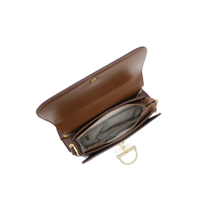Luxury Brand Popular Classic Elegant Leather Diaper Bag High-End Minimalist Square Satchels for Women