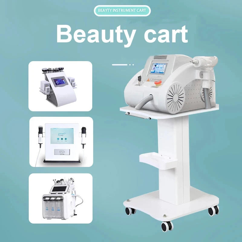 1pcs 3 Tier Rolling Utility Cart  Movable Gap Storage Rack 360 Degree Rotating Professional Portable Trolley For Beauty Salon
