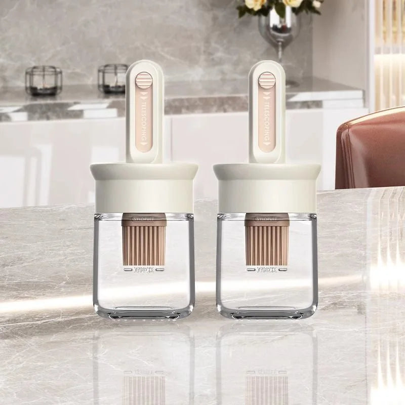 GIANXI Food Grade Baking BBQ Brush Oil Brush Oil Bottle One Glass Household Heat Resistant Kitchen Silicone Brush BBQ Tools
