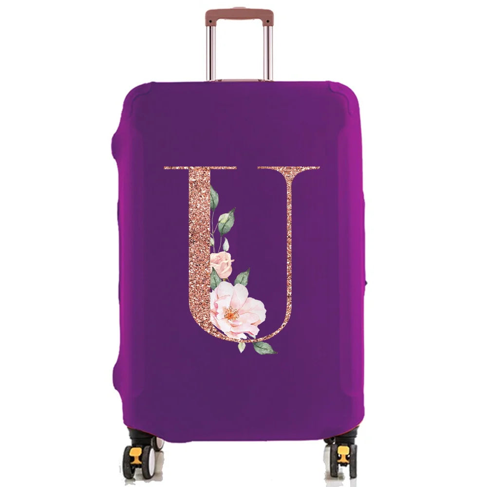 For 18-32 Inch Luggage Cover Suitcase Protector Travel Accessories Unlimited Rose Gold Stretch Fabric Dust Cover Trolley Case