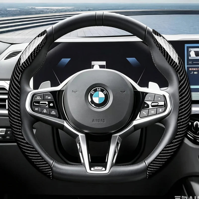 Suitable for Bmw Carbon Fiber Texture Steering Wheel Cover  for X3 3 5 2 4 1 7 8 Series X1 X5 X2 X4 X6 X7 Ix I4 I5 I7 Z4