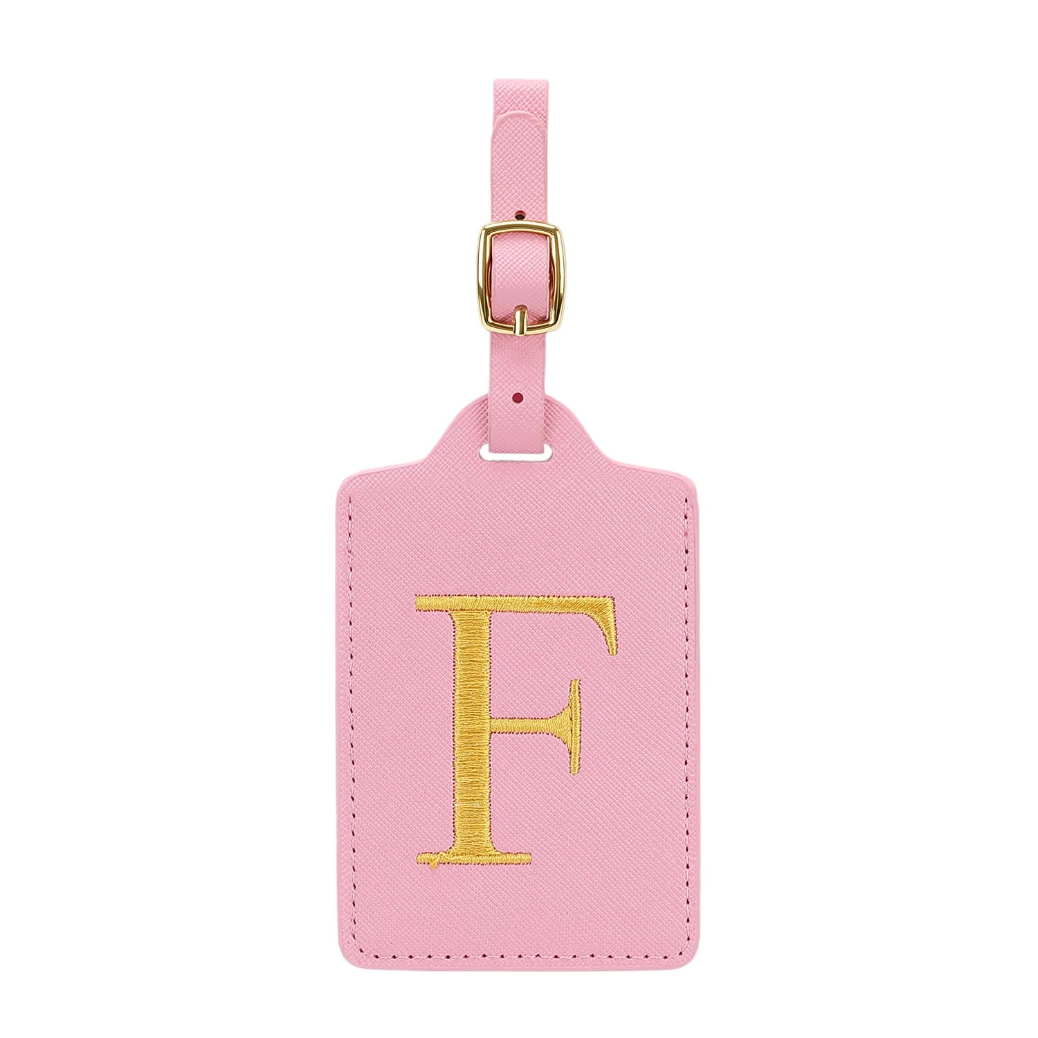 MIYIN 26 letters Luggage Tags for Suitcases PU Leather Privacy Protection Bag Tags Travel Accessories Essential, Pink