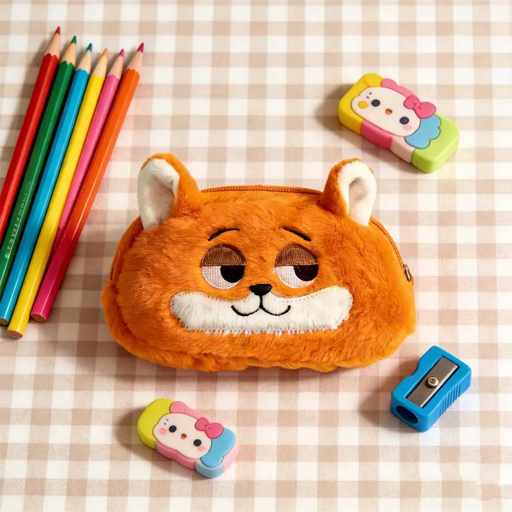 1pc Disney Zootopia Judith Nick pencil case, cute cartoon clutch bag, large storage pencil case, holiday gift giving