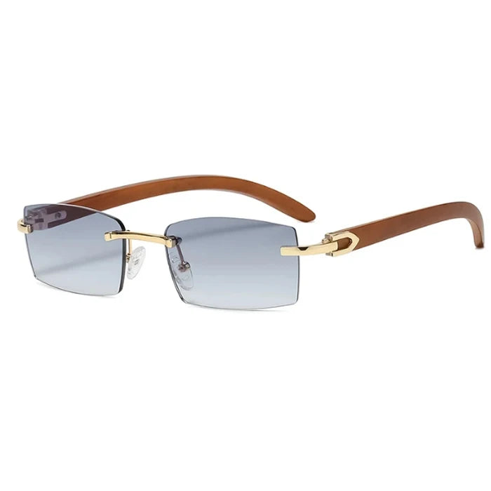 Hiking Camping Sqaure Brand Designer Anti Light Glasses Men Women Wood Frames Rimless Black Eyeglasses Fashion Eyewear UV400