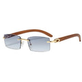 Hiking Camping Sqaure Brand Designer Anti Light Glasses Men Women Wood Frames Rimless Black Eyeglasses Fashion Eyewear UV400