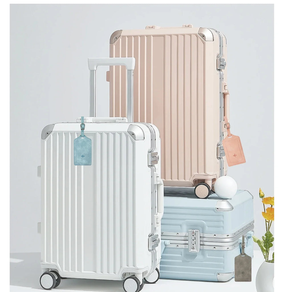 Travel Essentials: RFID-Blocking Passport Holder + Leather Luggage Tag Set