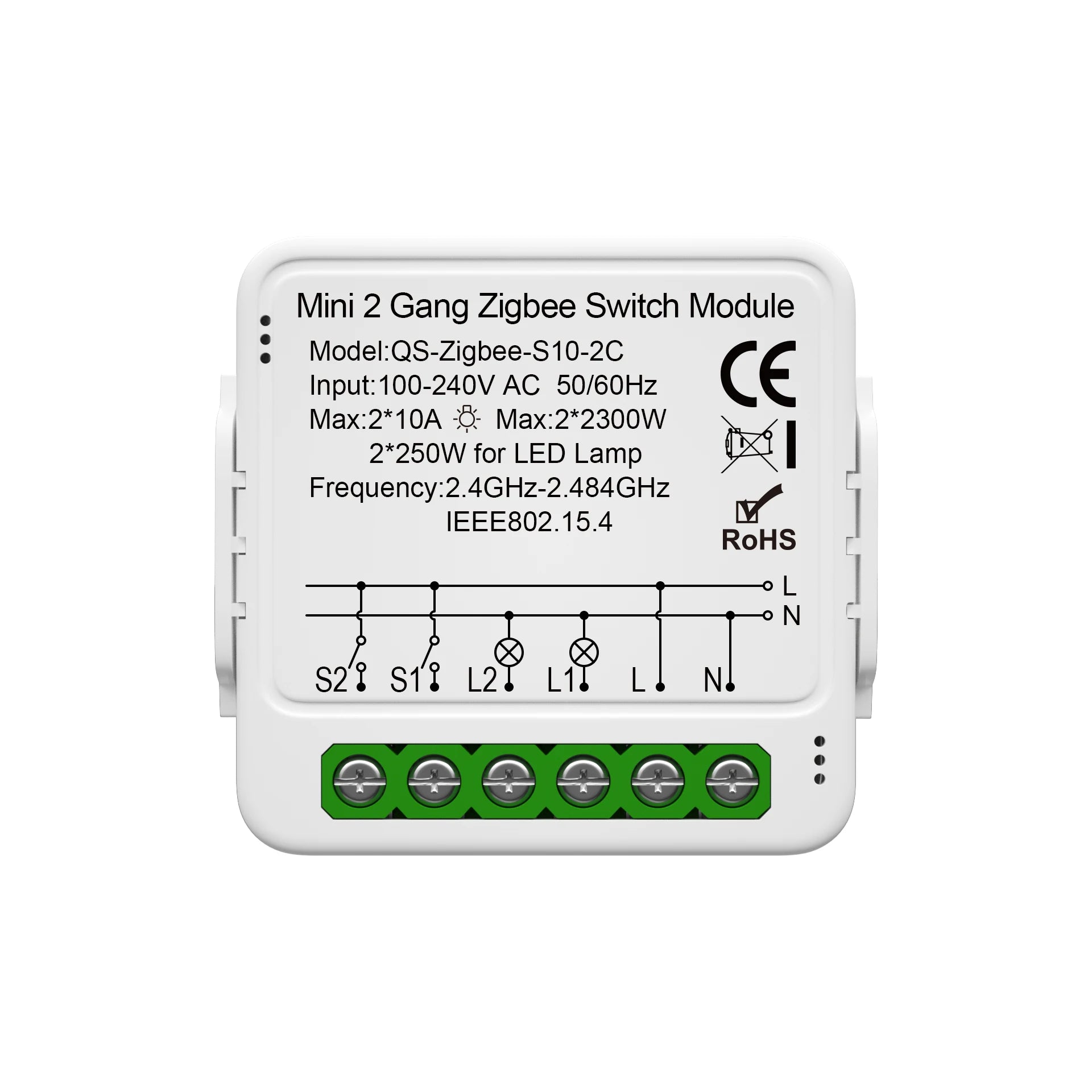 Tuya Smart Zigbee Mini Light DIY Switch Module 2 Way Control Smart Home Relay Breaker Works With Alexa Google Home 1/2/3 Gang
