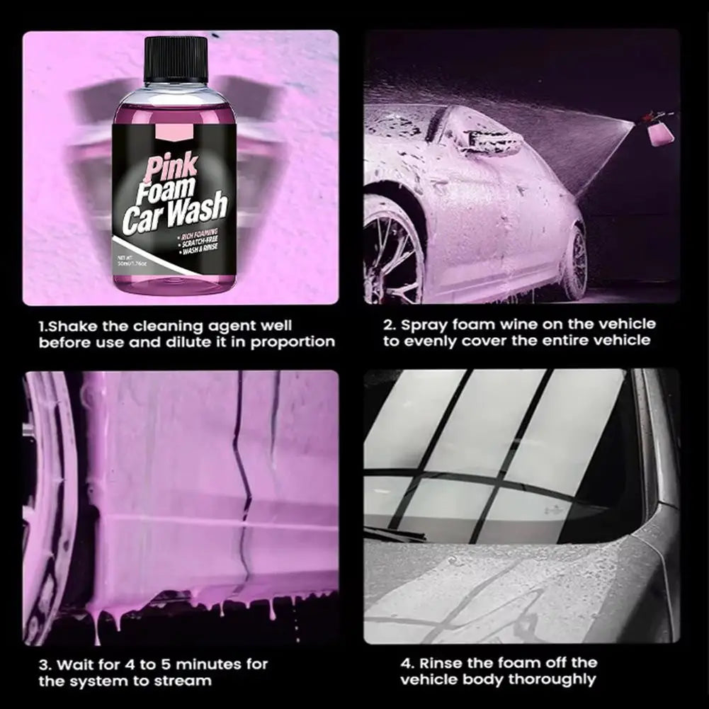 Pink Car Wash Active Foam Touchless Foaming Extreme Trucks Bodywash Shampoo Car Wash Soap Snow Foam For Automatic Car Cleaner