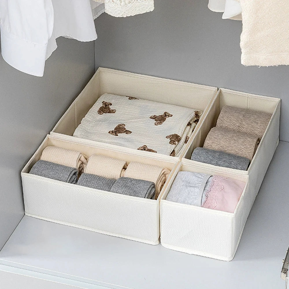 Foldable Clothes Organizer Underwear Socks Bra Clothes Pants Storage Box Closet Wardrobe Organization Household Dresser Storage