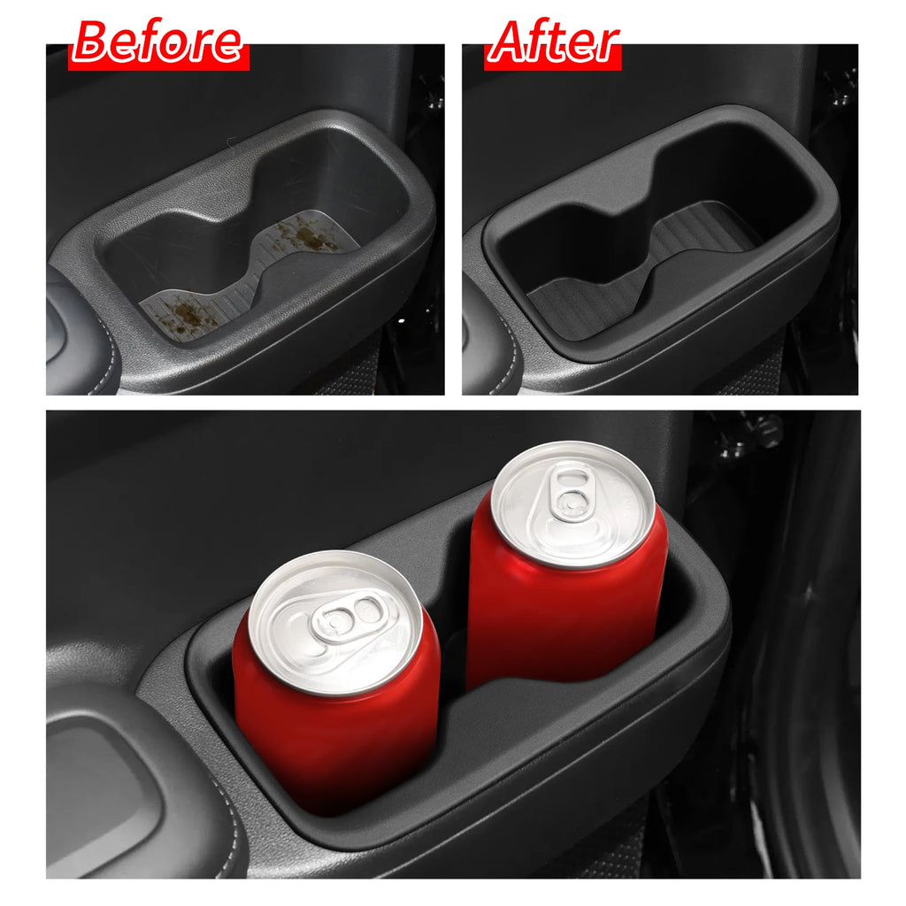 Smabee for Hyundai Santa Fe 6/7 Seats 2024-2026 (2 Row Only) Door Side Cup Holder Insert Shock-Absorbing Storage Tray 2pcs