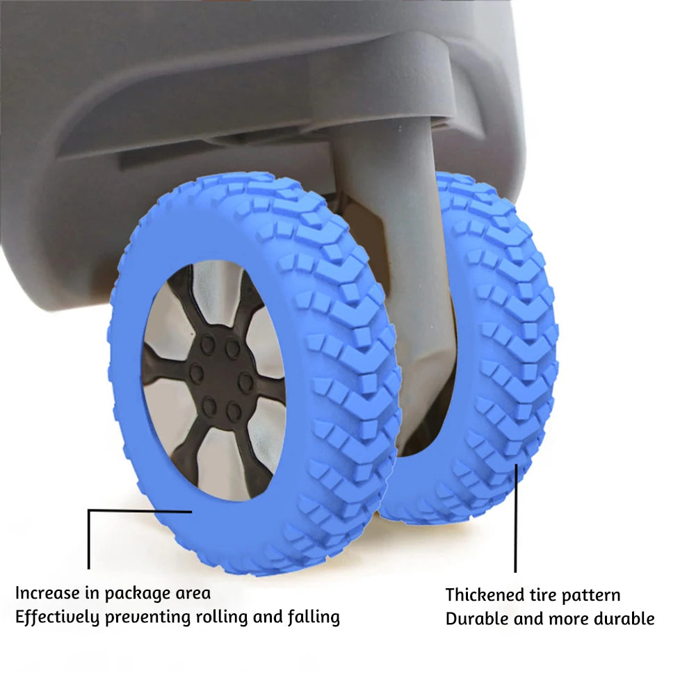 8PCS Silicone Suitcase Wheel Protection Case,Low Noise Trolleys Case Wheels Protector,Universal Wheels Guard Cover Accessories