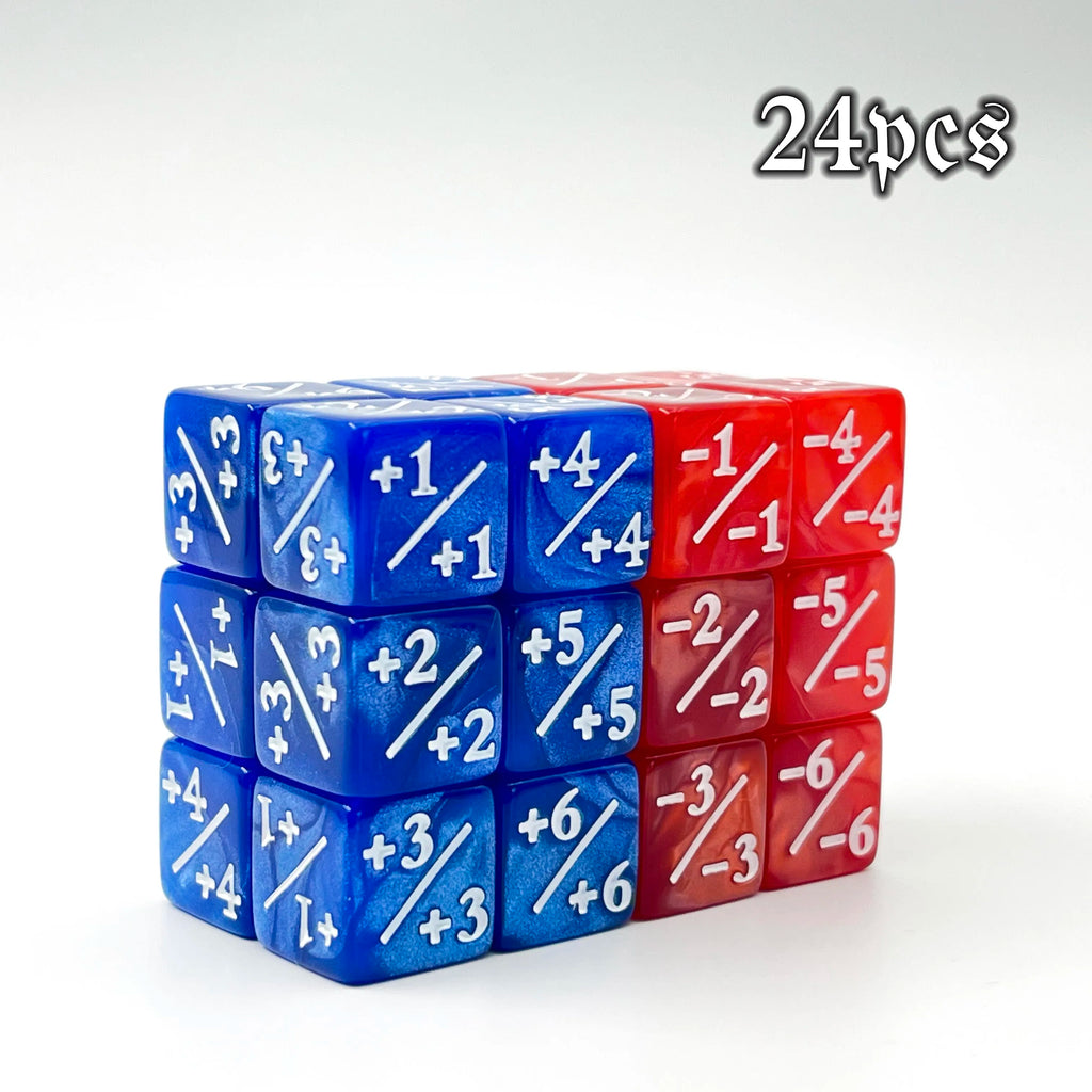 24 Pcs MTG Dice Counter  Life Tokens Negative Plus One Dice Set for MTG, TCG, Card Game Accessories
