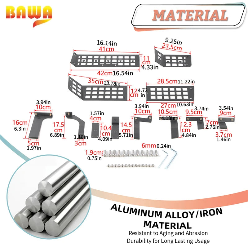 BAWA Trunk Side Window Storage Divider Box Rack For Jeep Grand Commander 2006 2007 2008 2009 2010 Car Interior Accessories