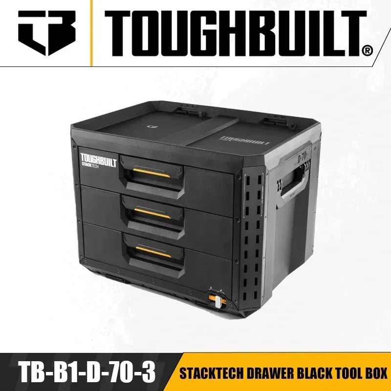 TOUGHBUILT  STACKTECH Drawer Black Tool Box Industrial Punk Box Organizer Parts Box Power Tool Accessories