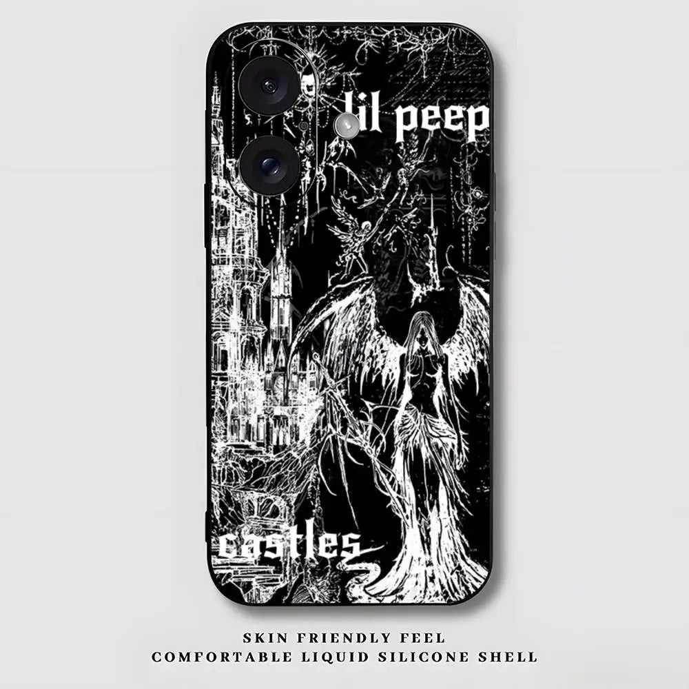 L-Lil Peep Famous Star Popular  Phone Case For iPhone 17 16 15 14 13 12 X XR XS 8 Plus Mini Pro Max Soft black Shockproof Cover