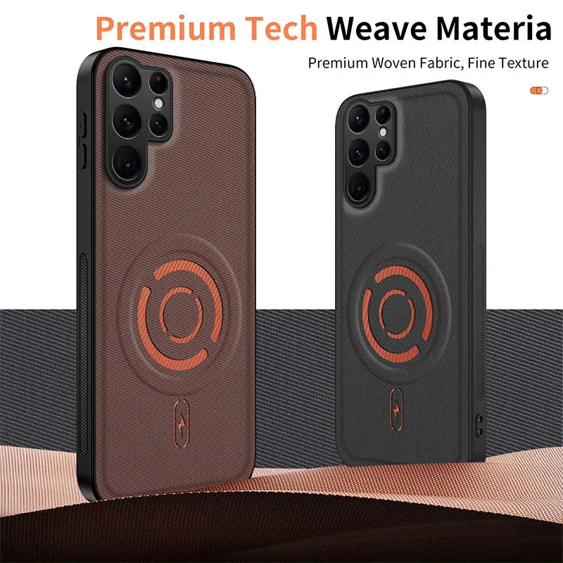 For Magsafe Magnetic Solid Color Soft TPU Frame + PC PU Leather Phone Case For Samsung S26 S24 S25 Ultra Plus FE A57 A56 A55 A54