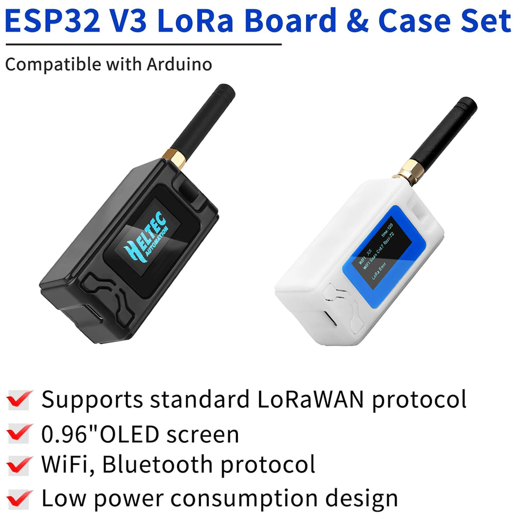 Heltec V3 Meshtastic ESP32 SX1262 LoRa 32  Dev-Board Kit Case 915MHz Multi-Band WiFi BLE OLED USB-C  Support  Arduino IoT