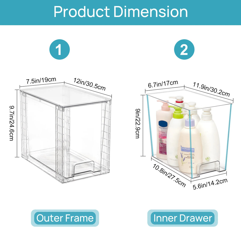 2026 New  Large Stackable Storage Drawers,Easily Assemble Acrylic Bathroom Closet Undersink Organizers And Storage,Plastic