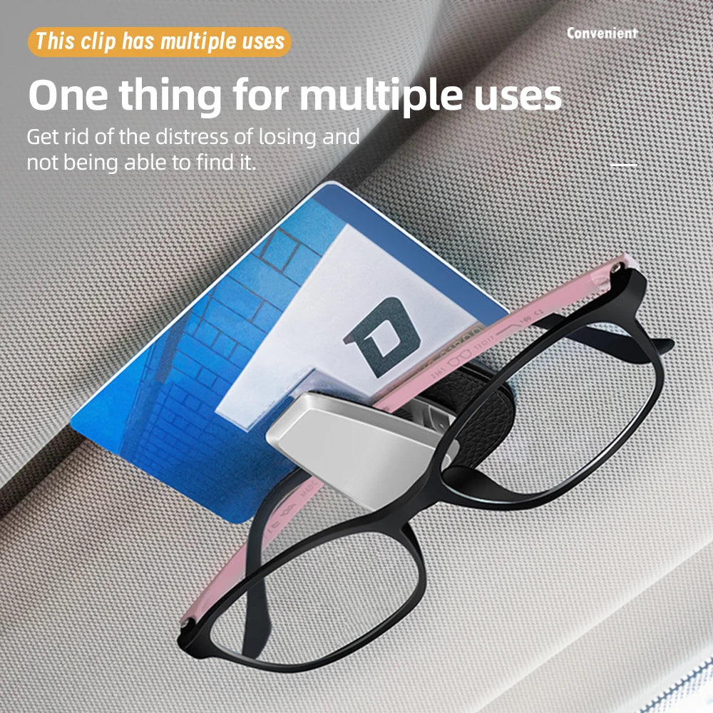 General Motors Glasses Clip Sunglasses Frame Soft Leather Metal Ticket Holder Multifunctional Glasses Mini Cars Accessories