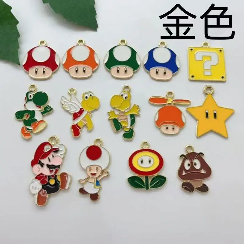 10 pieces/batch of cute cartoon enamel pendants, used for DIY earring jewelry making bracelets earrings handmade accessories