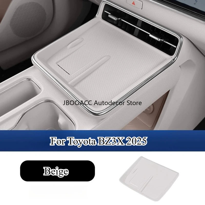 For Toyota BZ3X 2025 Car Center Console Anti-Slip Mat Wireless Charger Soft Silicone Pad Phone Holder Protector Charging Storage