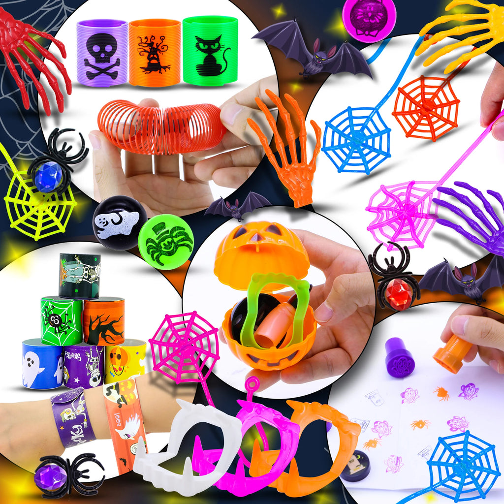 170Pcs Halloween Mini Fidget Toy Set for Kids - Stress Relief Sensory Toys Classroom Treasure Box Party Favors & Kids Gifts