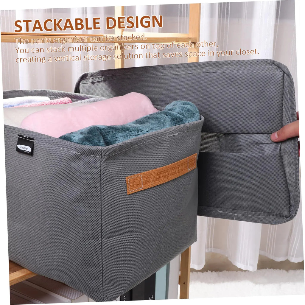Steel Frame Clothes Storage Box Foldable Fabric Wardrobe Organizer Open Top Drawer Bin for Sweaters Pants Closet Organization