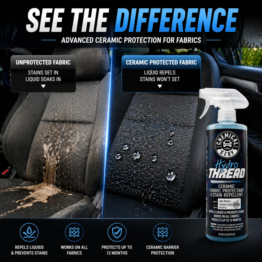 Hydrophobic Car Fabric Protector 473ml – Repels Liquids, Prevents Stains for Seats, Upholstery & Floor Mats