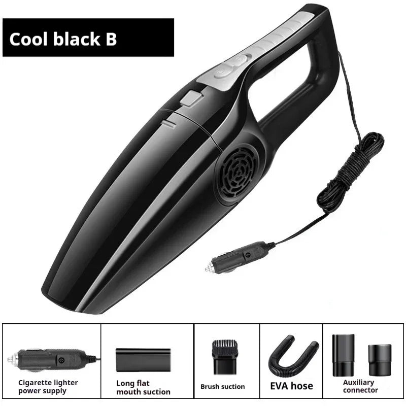 Handheld Car Vacuum Cleaner, 12V Cigarette Lighter Powered, Lightweight with Attachments for Deep Interior Cleaning