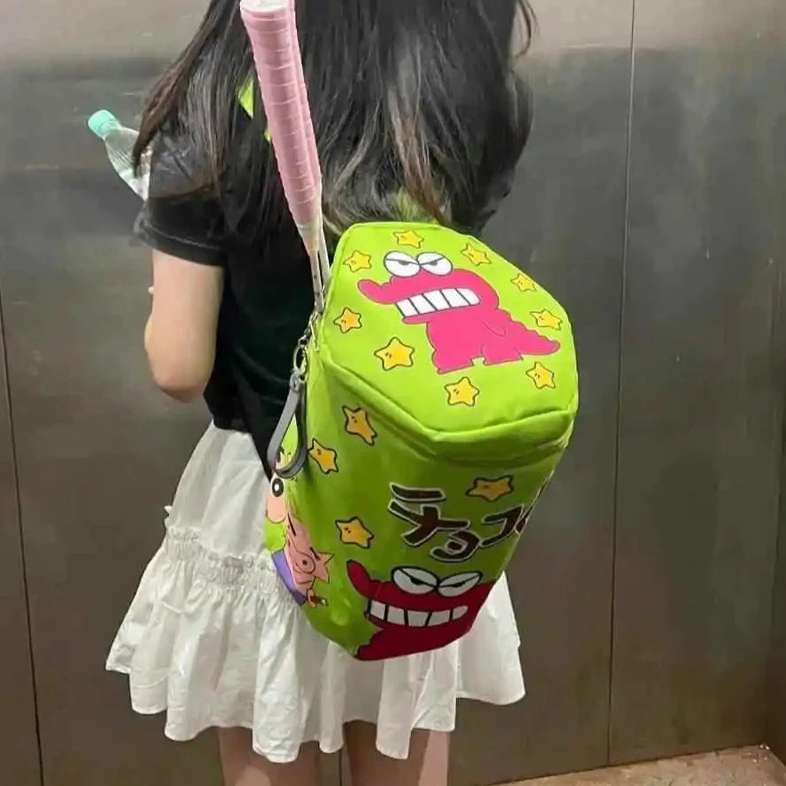 Cartoon  Backpack Sport Travel Bag Cute Biscuit Box Zipper School Bag Badminton Rackets Storage Bag Package Gift