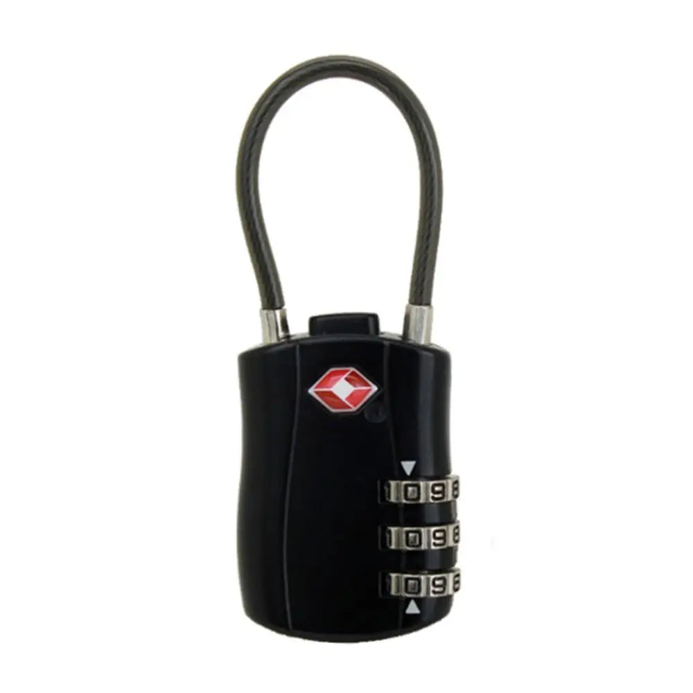 Small Padlock TSA Customs Lock Cable Luggage Lock Anti-Theft Combination Lock High Security Waterproof Steel Cable Padlock