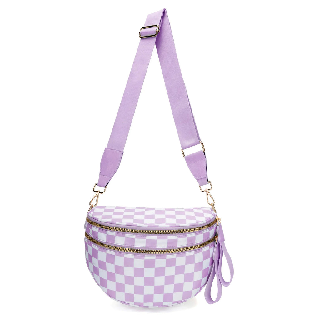 New checkered crossbody bag, shoulder bag, large-capacity shell bag