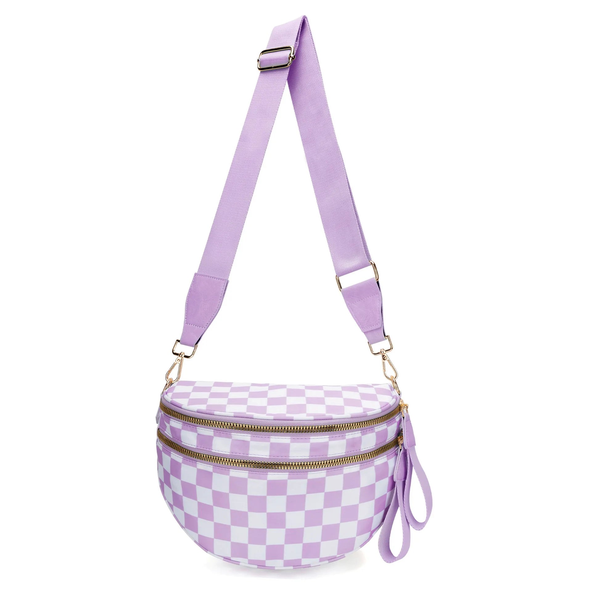 New checkered crossbody bag, shoulder bag, large-capacity shell bag