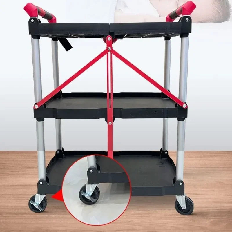 Aluminium Alloy Foldable Tool Storage Cabinet Trolley Wheel Portable Outdoor Non-slip Handle Waterproof Tools Packaging Cabinet