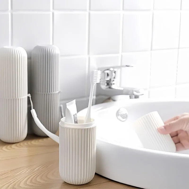 Travel Portable Toothbrush Cup Mouthwash Cup Travel Toiletries Storage Cup Dental Kit Box Toothpaste Storage Box