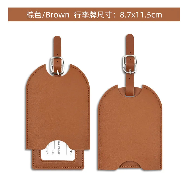 1PC PU Leather Luggage Tag Women Men Fashion Travel Accessories Suitcase Tags Name ID Address Lable Bag Tags for Luggage