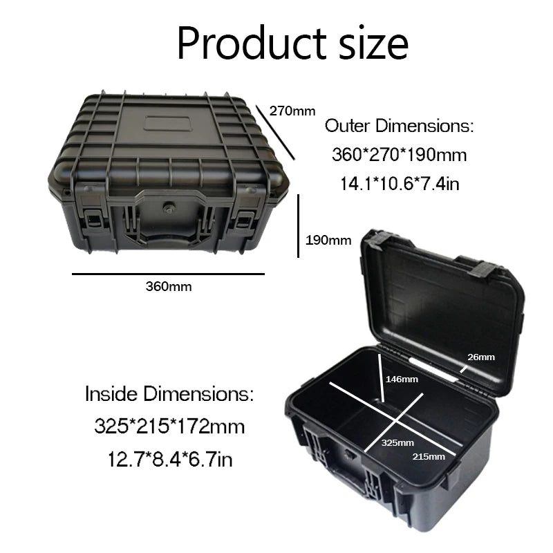1pc Safety Instrument Tool Box Waterproof Hard Carry Case Bag Tool Case Sponge Protective Tool Storage Box Shockproof Hard Case
