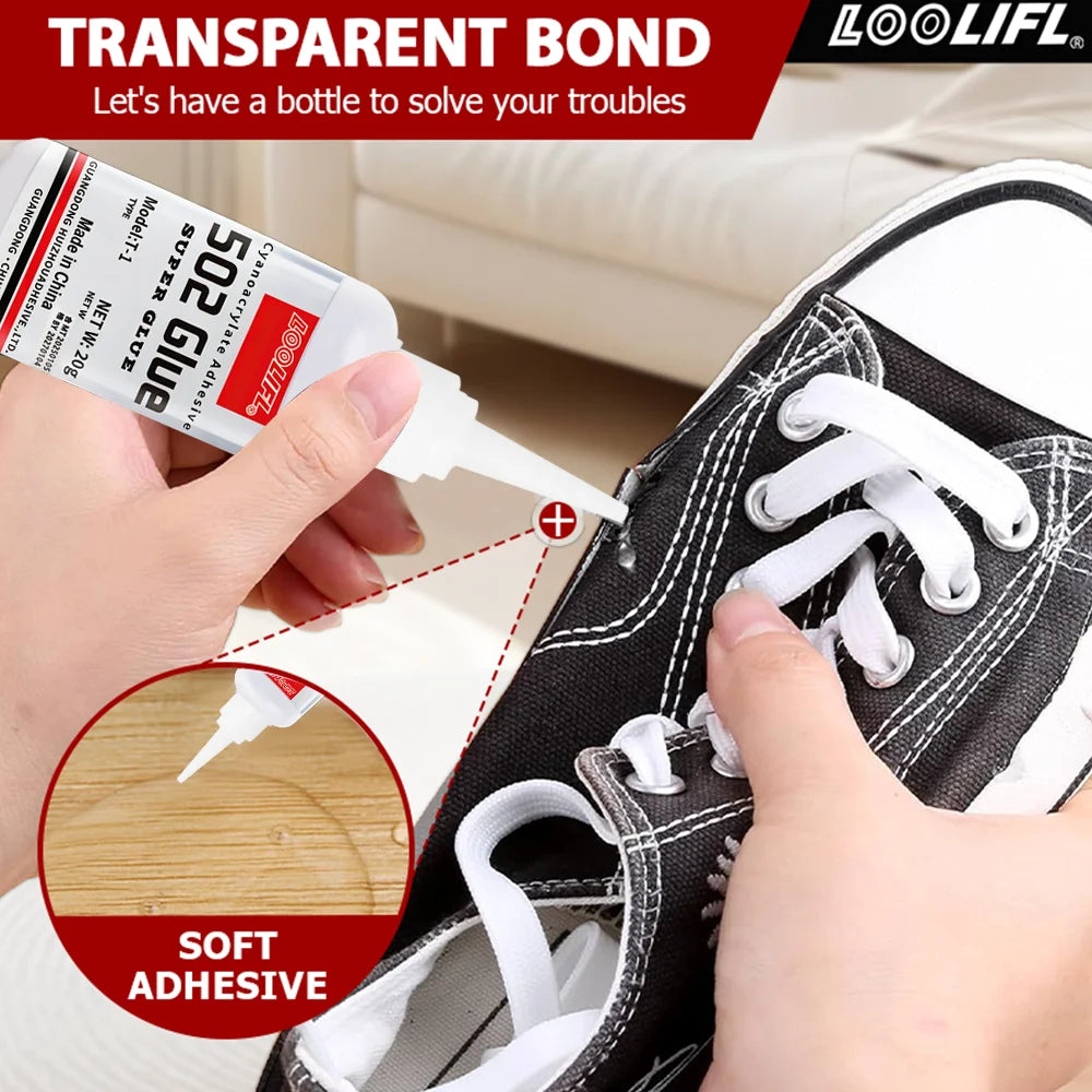 502 Super Glue Special For Shoes Repair Instant Quick Dry Strong Adhesive Sneakers Leather Shoe Rubber Sole Repair Glue