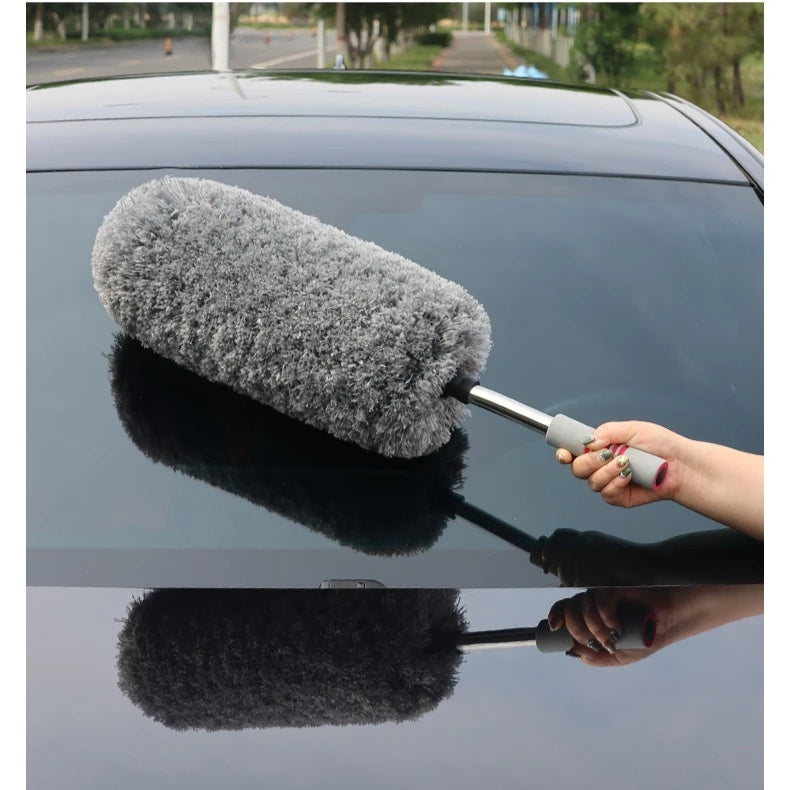 Car Dust Removal Duster, Car Retractable Brush, Soft-bristled Mop, Household Car Cleaning Wonder, Tool