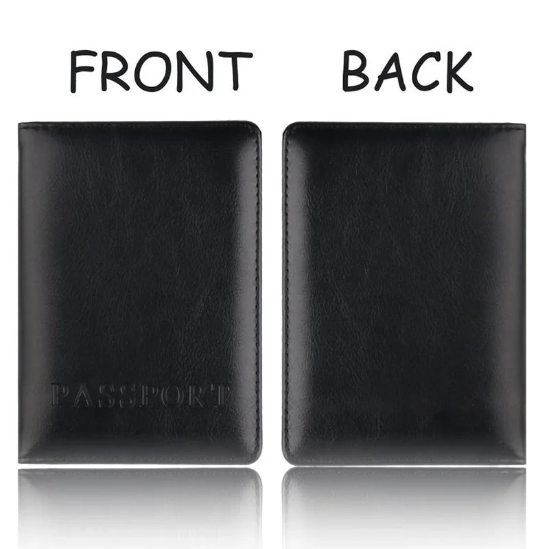 Unisex PU Leather Passport Holder - Travel Document Case with Multi-Card Slots, Simple Protective Cover for Men & Women