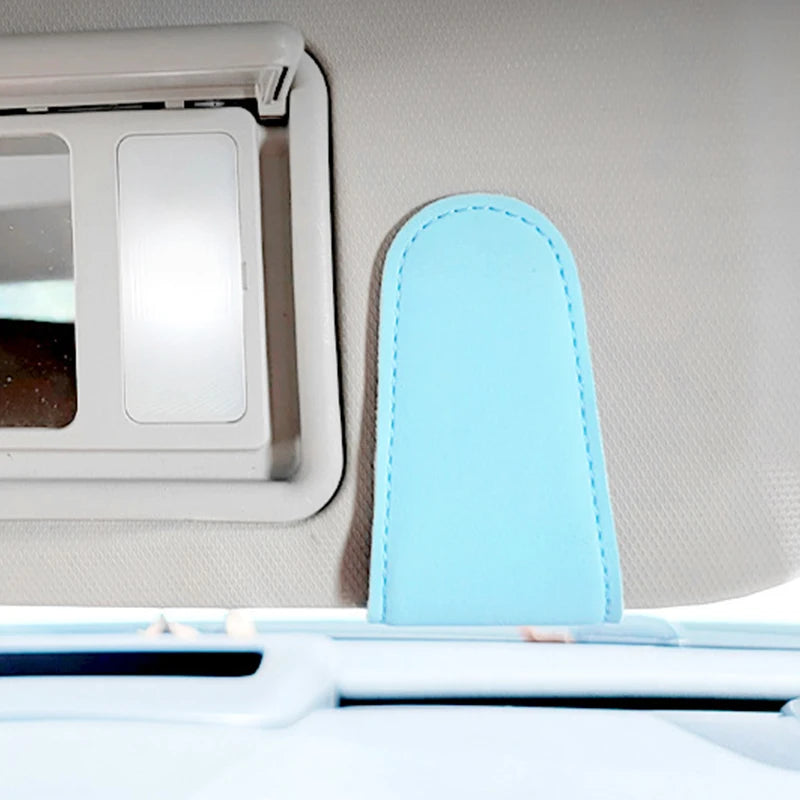 Leather Sunglasses Clip Sun Visor Car Interior Card Ticket Fastener Portable Sunglasses Holder Clips Auto Interior Accessories